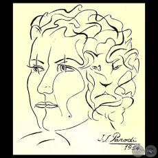 Retrato de JOSEFINA PLÁ, 1982 por JOSÉ L. PARODI